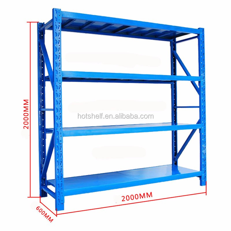 Hotter-shelf Four Layer Blue Color Warehouse Rack Numbering System