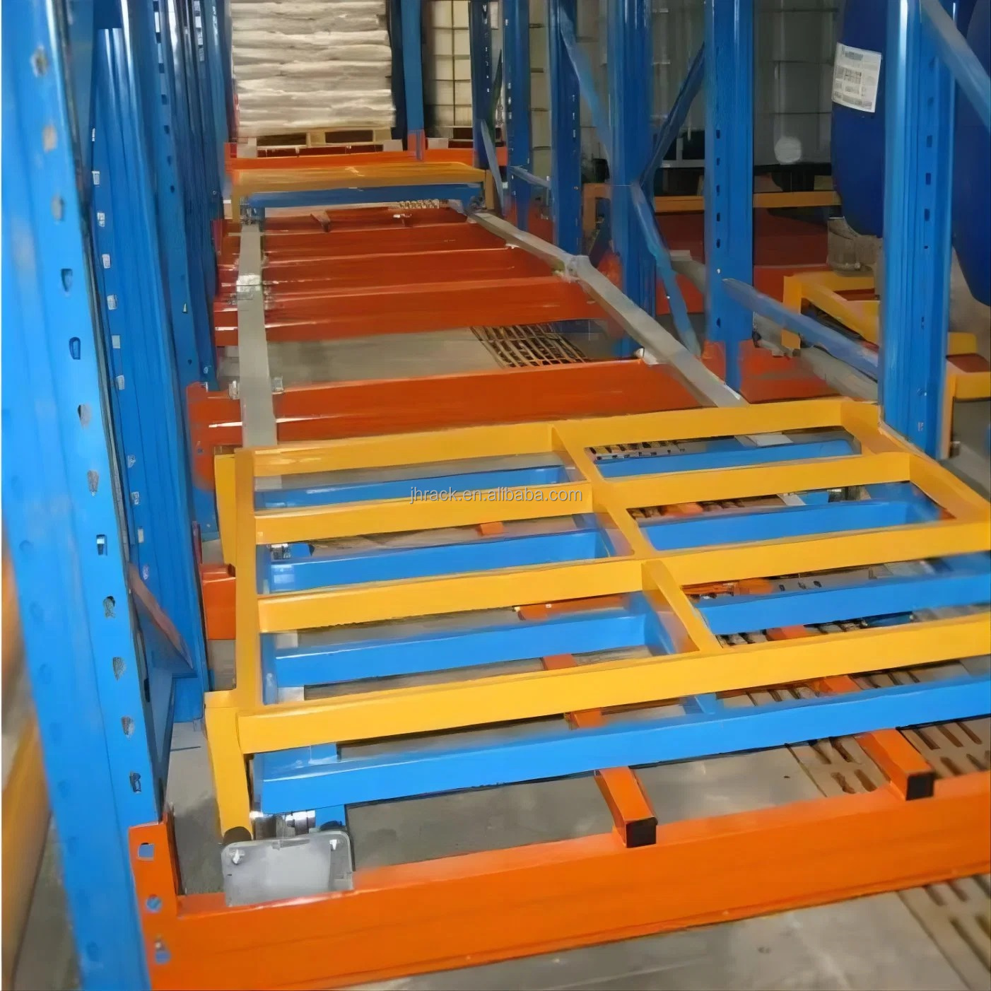Slide System Warehouse Equipment Steel Shelving Industrial Metal Storage Shelves Push-Back Push Pallet Racking For Sale
