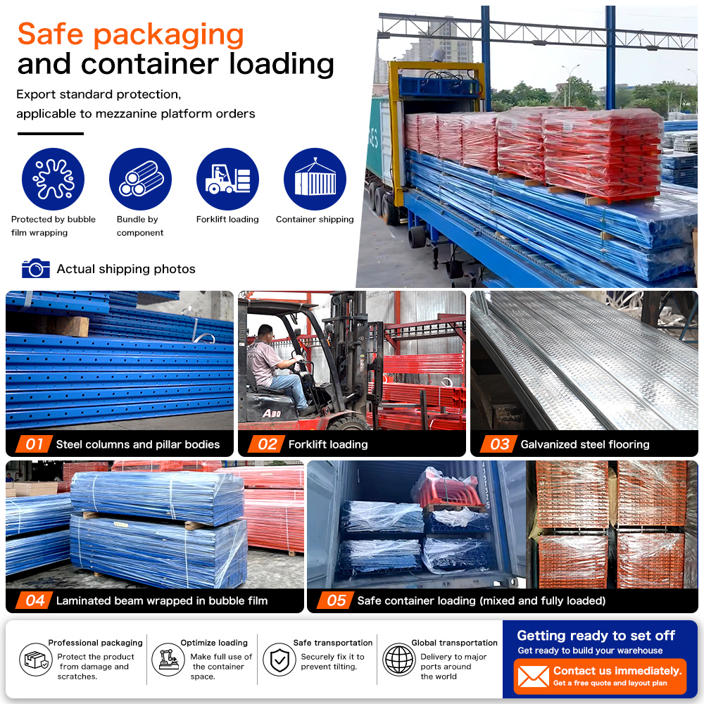 Heavy Duty Mezzanine Racking System with Pallet Rack Steel Warehouse Storage Platform Multi Level Industrial Shelving