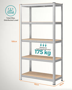 Heavy Duty 5-Layer Metal Shelf 180x90x40cm Galvanized Rust Resistant Modular Storage Rack