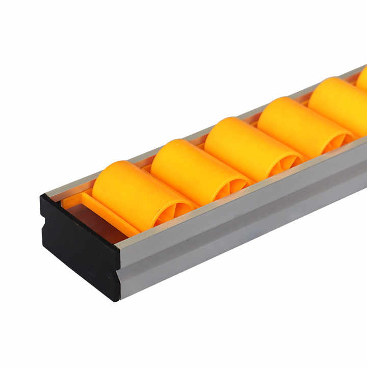 Industrial Storage Shelves Roller Track Large Load Capacity Rolling Rails Aluminium Fluent Strip Flow Rack