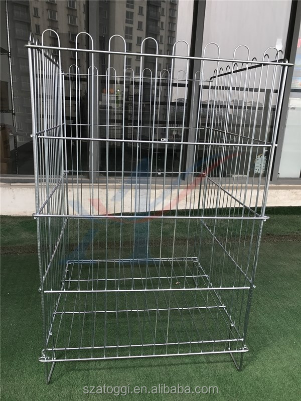 Light Duty Galvanized Steel Wire Shelving Collapsible Small Wire Rack with 50kg Load Capacity