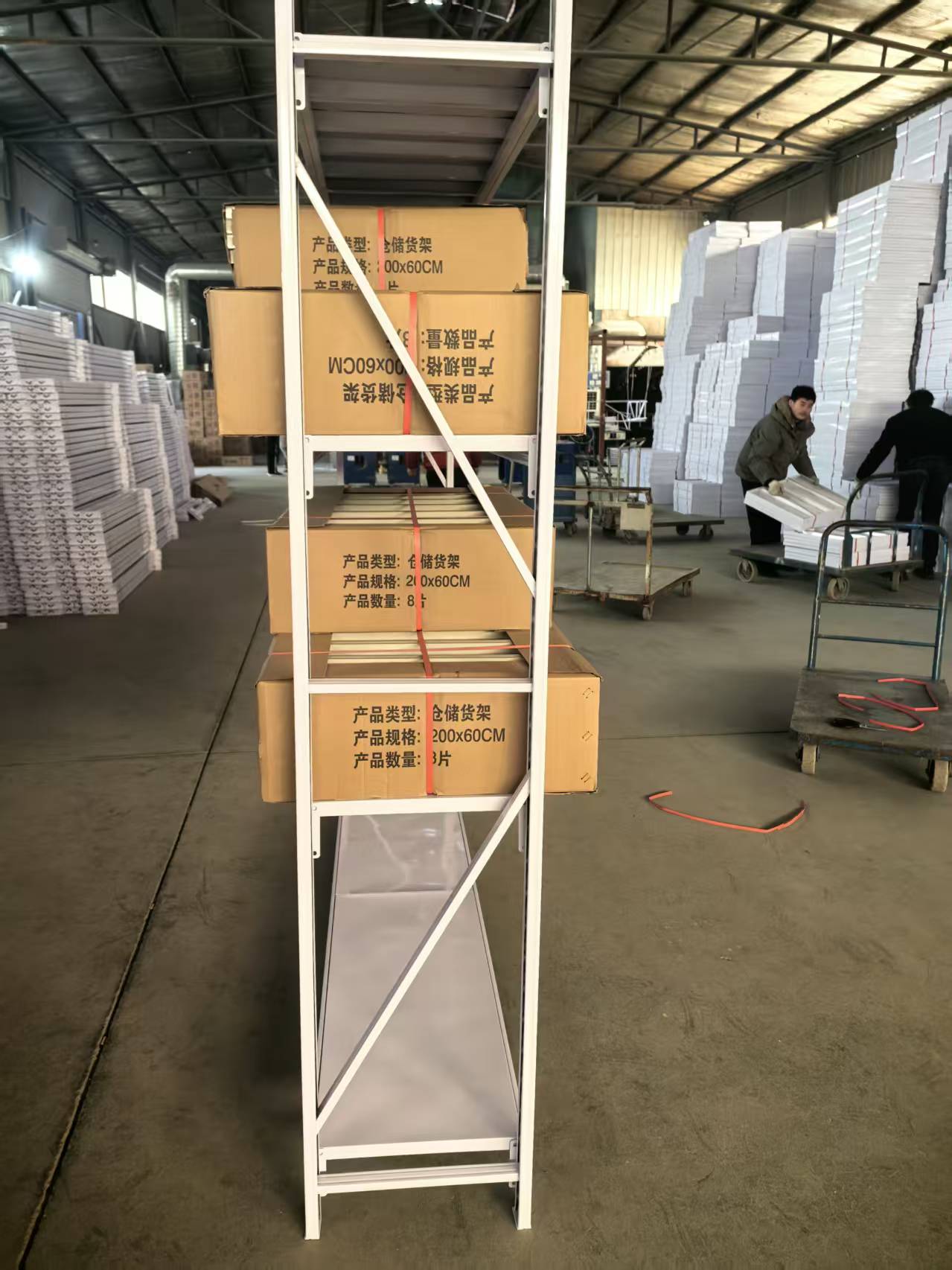 Warehouse shelf frame
