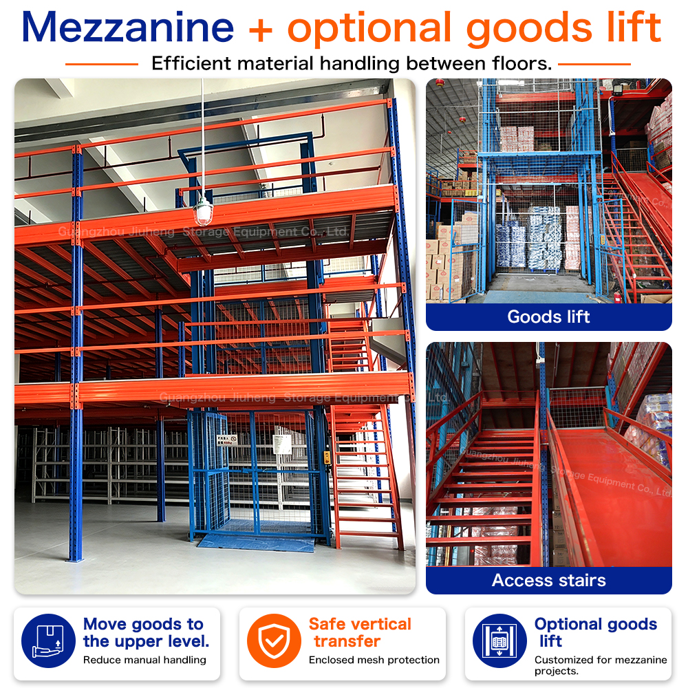 Heavy Duty Mezzanine Racking System with Pallet Rack Steel Warehouse Storage Platform Multi Level Industrial Shelving