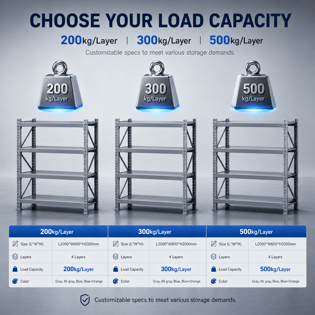 OEM Height Powder Sprayed Anti-Rust Standard Medium Duty Shelving Rack With Separator Board for Small Factory Storage Room
