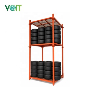 Stackable 4 High Fully Loaded Customized Warehouse Storage Steel Stacking Rack
