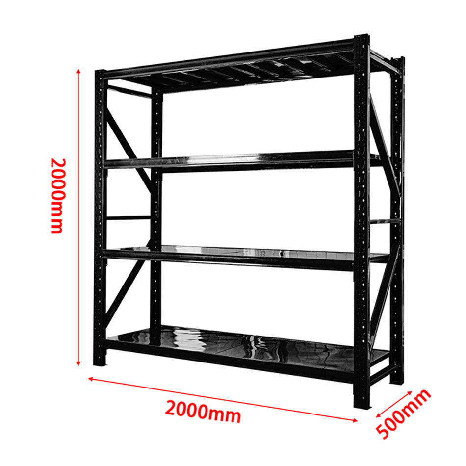 Heavy Duty Powder Coated Metal Warehouse Storage Rack Shelf, 300kg,500kg Capacity, Steel &amp; Iron Construction for Garages