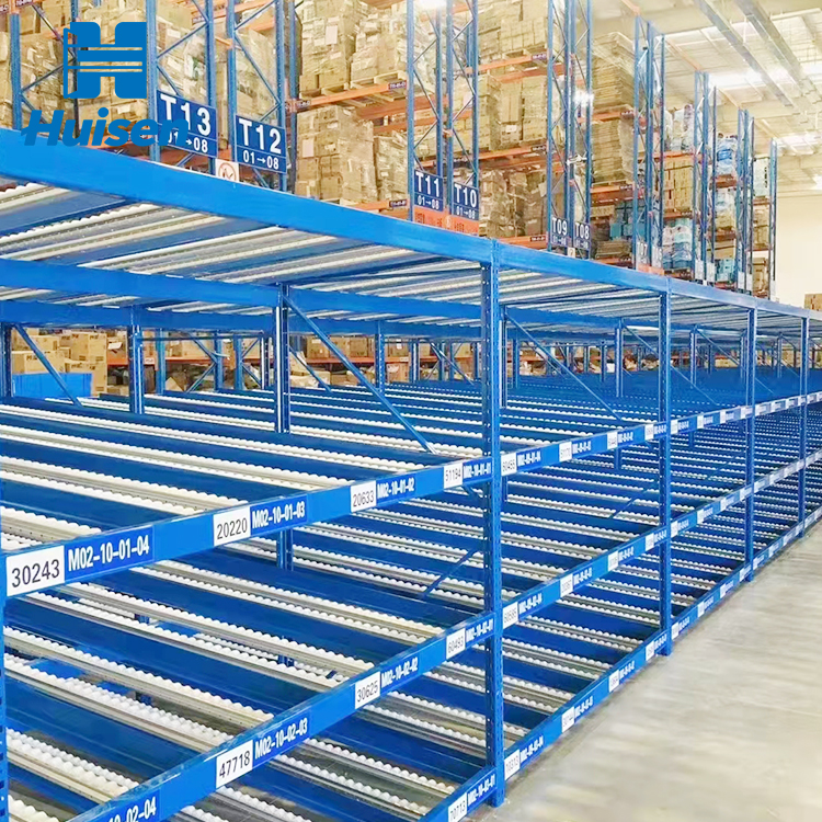 Automated Adjustable Durable Heavy Duty High Density Gravity Roller Shelves Steel Flow Rack Shelving System for Warehouse