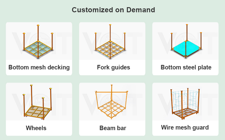 Stackable 4 High Fully Loaded Customized Warehouse Storage Steel Stacking Rack