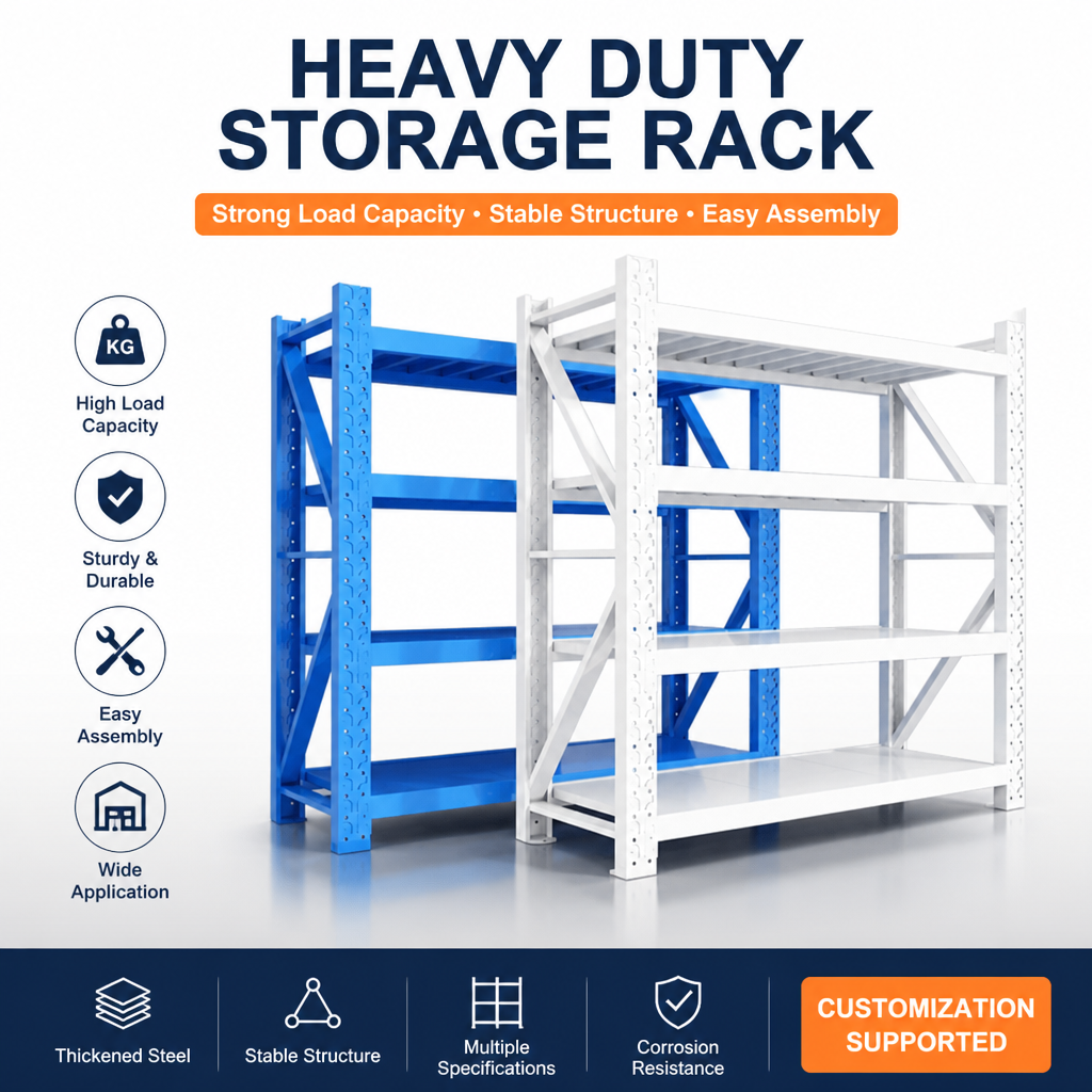 OEM Height Powder Sprayed Anti-Rust Standard Medium Duty Shelving Rack With Separator Board for Small Factory Storage Room