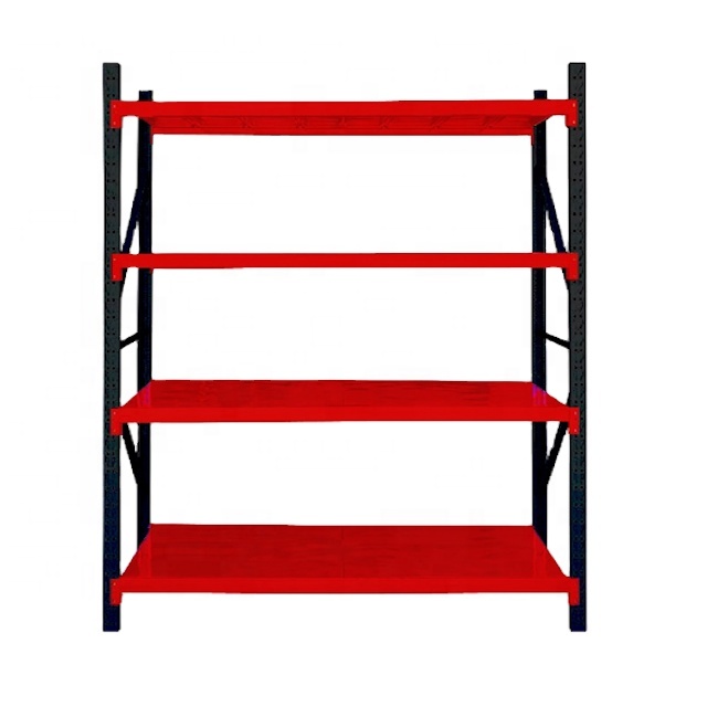 2000X500X2000mm Steel Medium Duty Long Span Storage Rack 4 Layers 200kg Capacity Powder Coated Industrial Warehouse Shelving