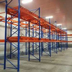 High Density Storage System Vertical Racking Heavy Duty Push Back Pallet Rack