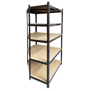 5 Tier Slotted Angle Galvanized Steel &amp; Iron Light Duty Boltless Storage Racks for Garage Home Office Use