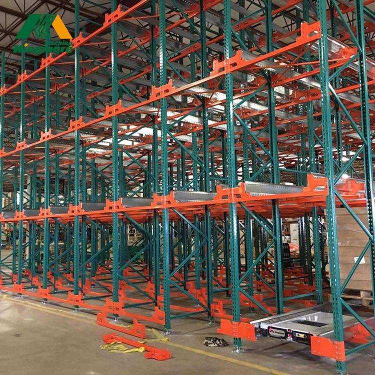 Automated Radio Shuttle Q235B Steel Rack System Warehouse Stacking Rack Heavy Duty Colorful Pallet Rack