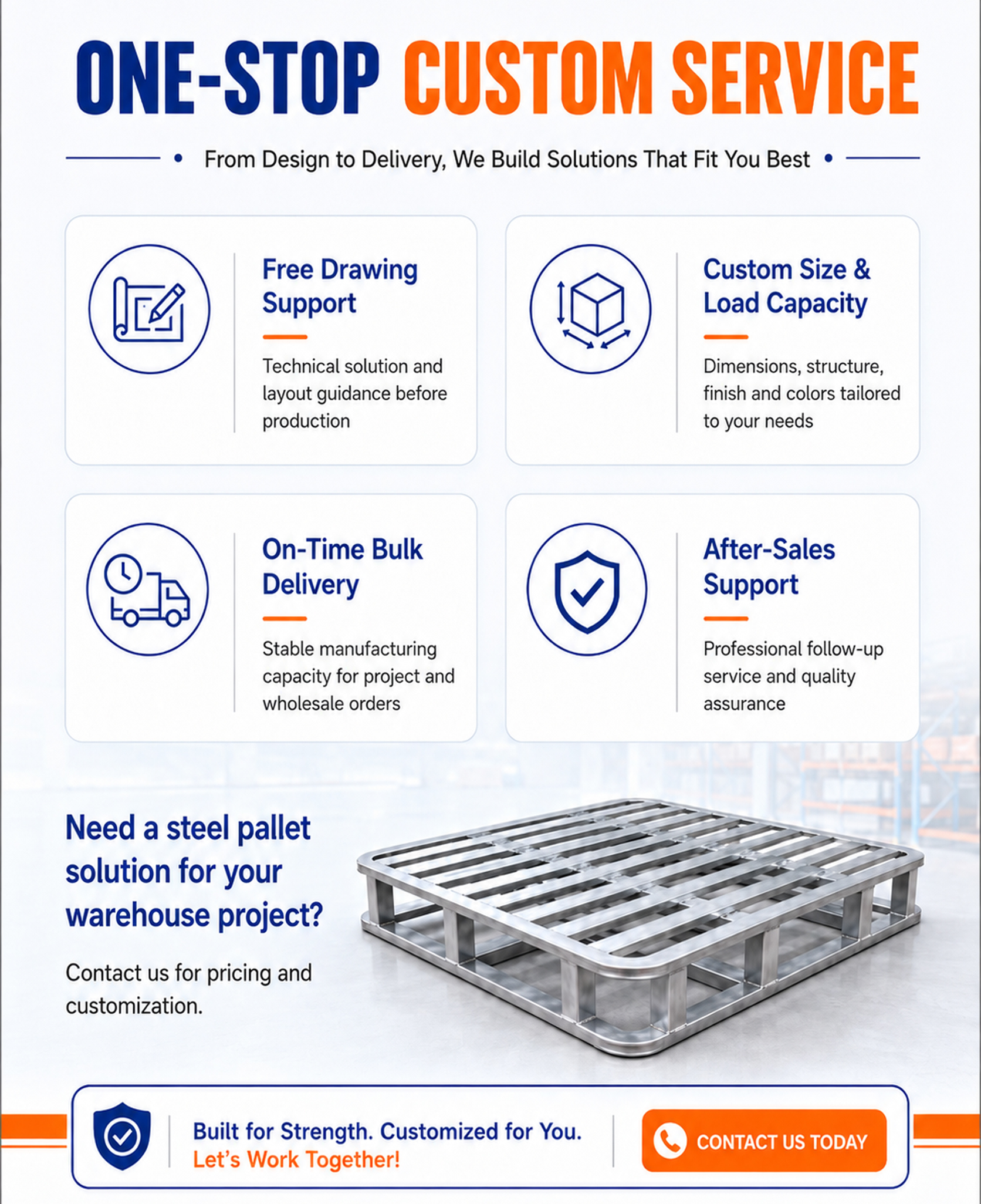 Heavy Duty Steel Pallet 1200x1200x125mm Warehouse Storage Metal Pallet for Pallet Rack System