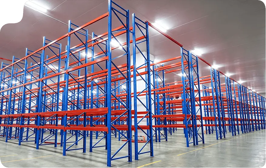 Cold storage radio shuttle racking for frozen seafood