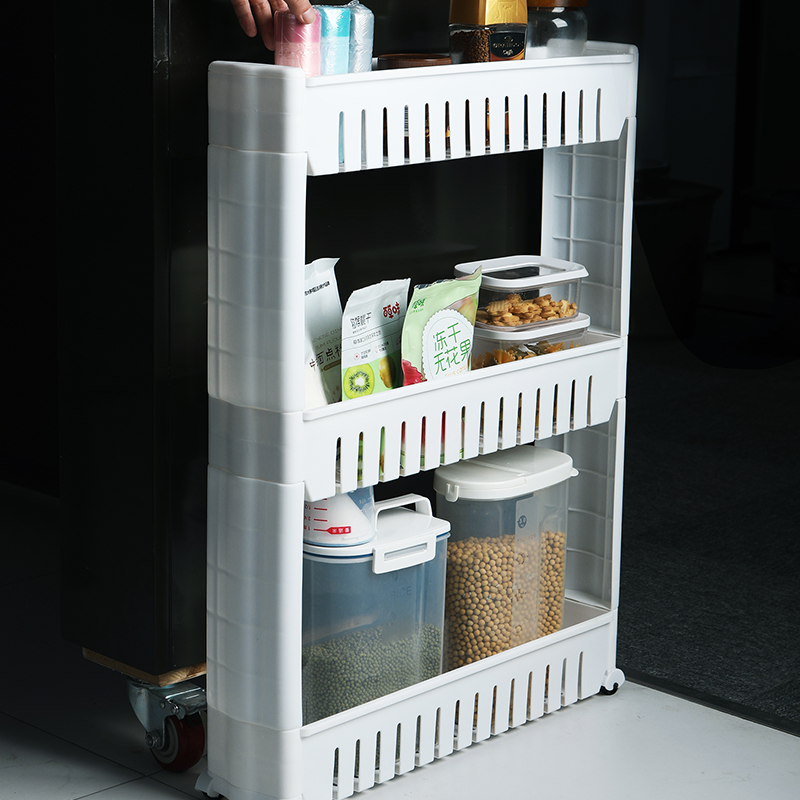 Slim Slide Out Storage Tower Rack Mesh Rolling Organization Serving Cart Shelf for Narrow Spaces Gap Storage Rack