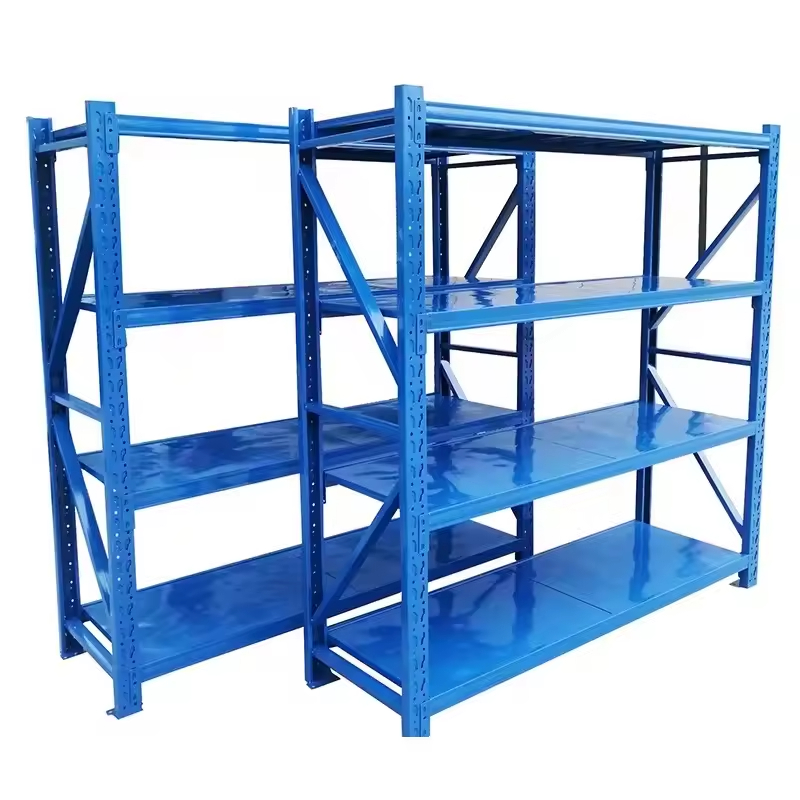 Medium Duty Metal Warehouse Shelves Corrosion-Protected Storage Racks for Home Use Supermarket and Warehouse Use