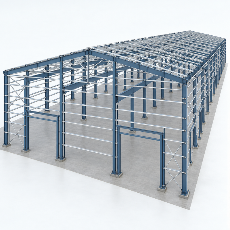 High Bay Racking Fulfillment Steel Warehouse with Wide Cargo Doors and Large Flexible Storage Space Layout