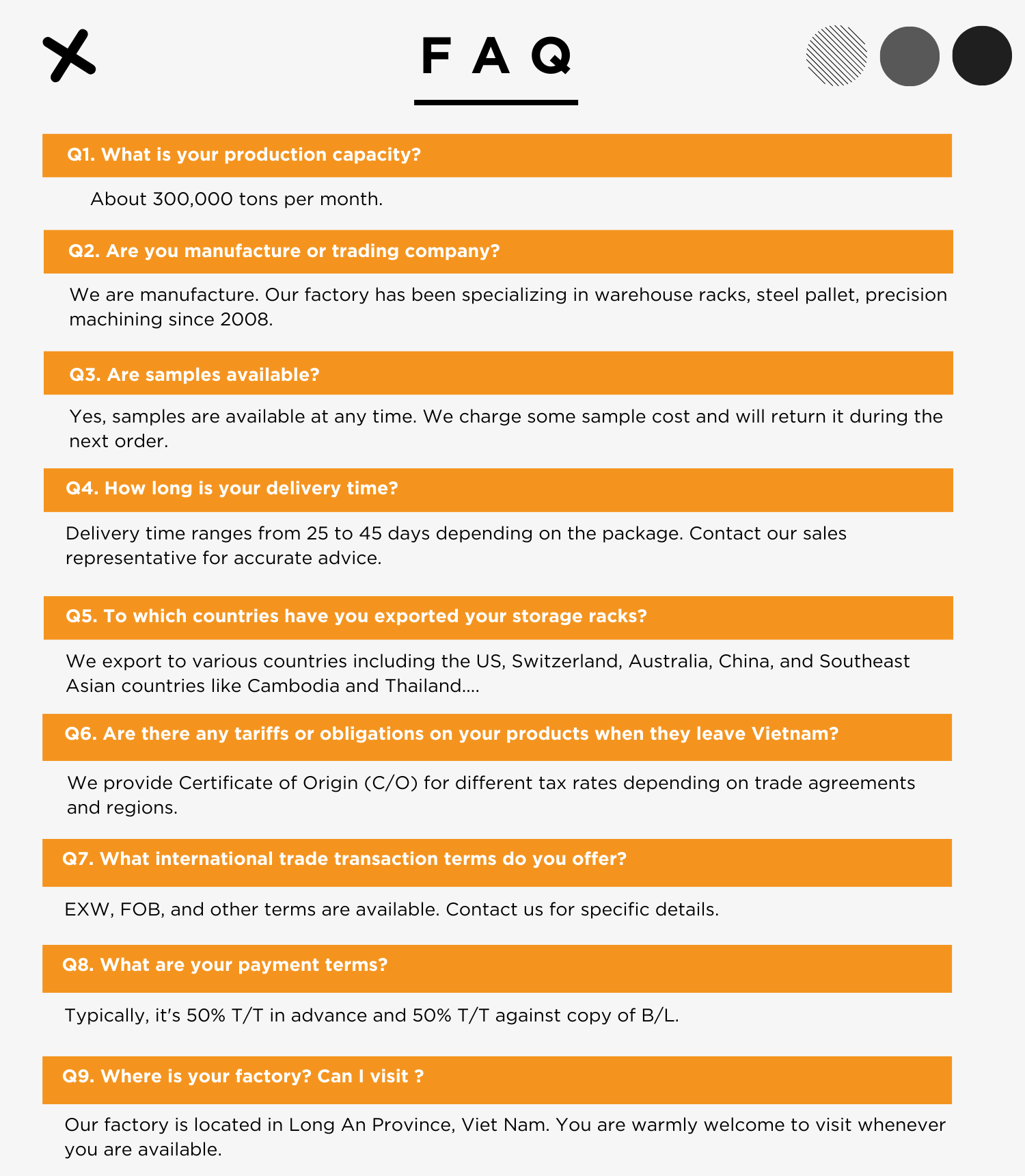 FAQ Overview