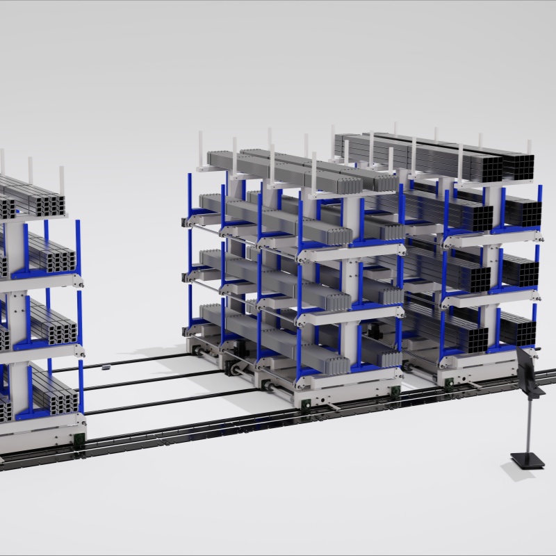 Industrial Heavy Duty Steel Mobile Cantilever Shelving 5 Layer Foldable High Capacity Warehouse Rack System