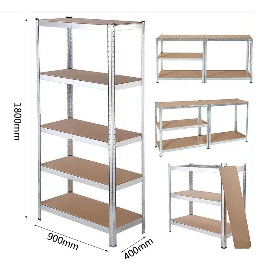 Heavy Duty 5-Layer Metal Shelf 180x90x40cm Galvanized Rust Resistant | Modular Storage Rack With Tool-Free Assembly