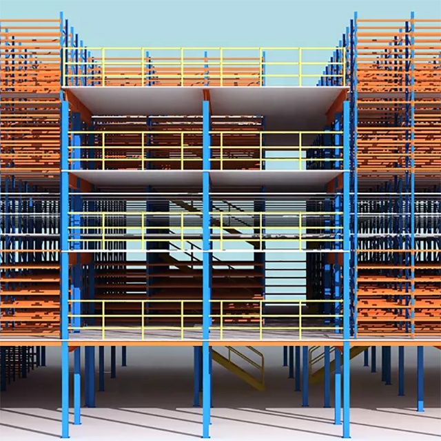 Free Standing Modular Mezzanine Floor Kits Storage Prefabricated Steel Frame Warehouse Powder Coating Racks Warehouse Rack Type