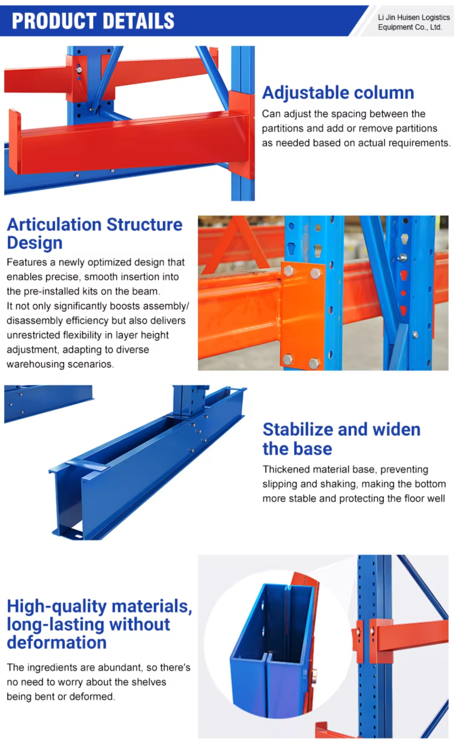 Warehouse Metal Pipe Racking Modular Upright Column Setup for Long Material Storage Anti-corrosion Powder Coated