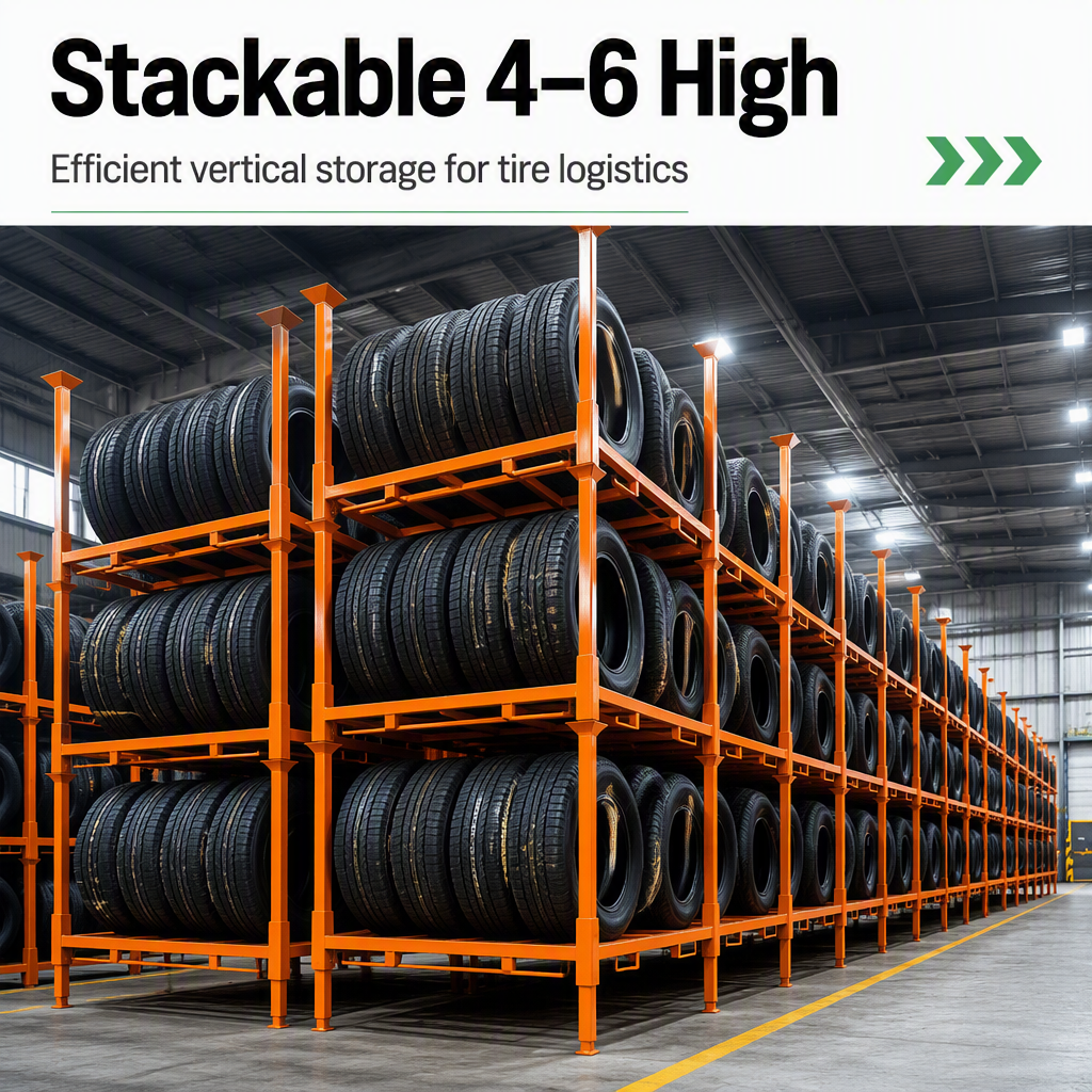 Stackable 4 High Fully Loaded Customized Warehouse Storage Steel Stacking Rack