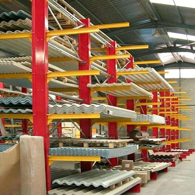 Multi Layer Vertical Space Saving Cantilever Rack Round Tube Square Tube Inventory Distribution Center Cantilever Racking