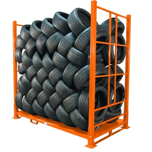 Customized Movable Warehouse Foldable Stacking Stillage Fabric Roll Racks