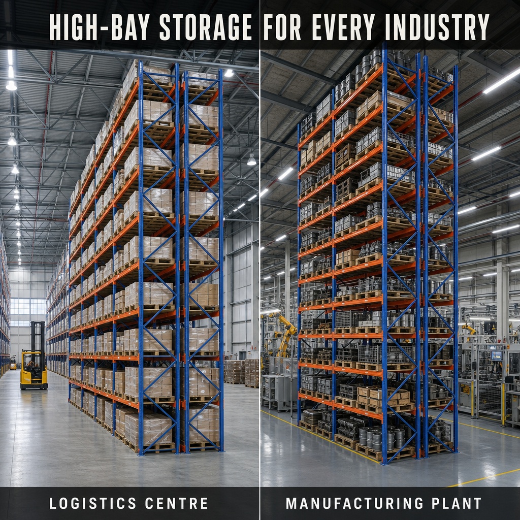 High Bay Pallet Rack System 3500kg Load 7 Levels H7800mm Adjustable 75mm Pitch Forklift Access Warehouse Racking