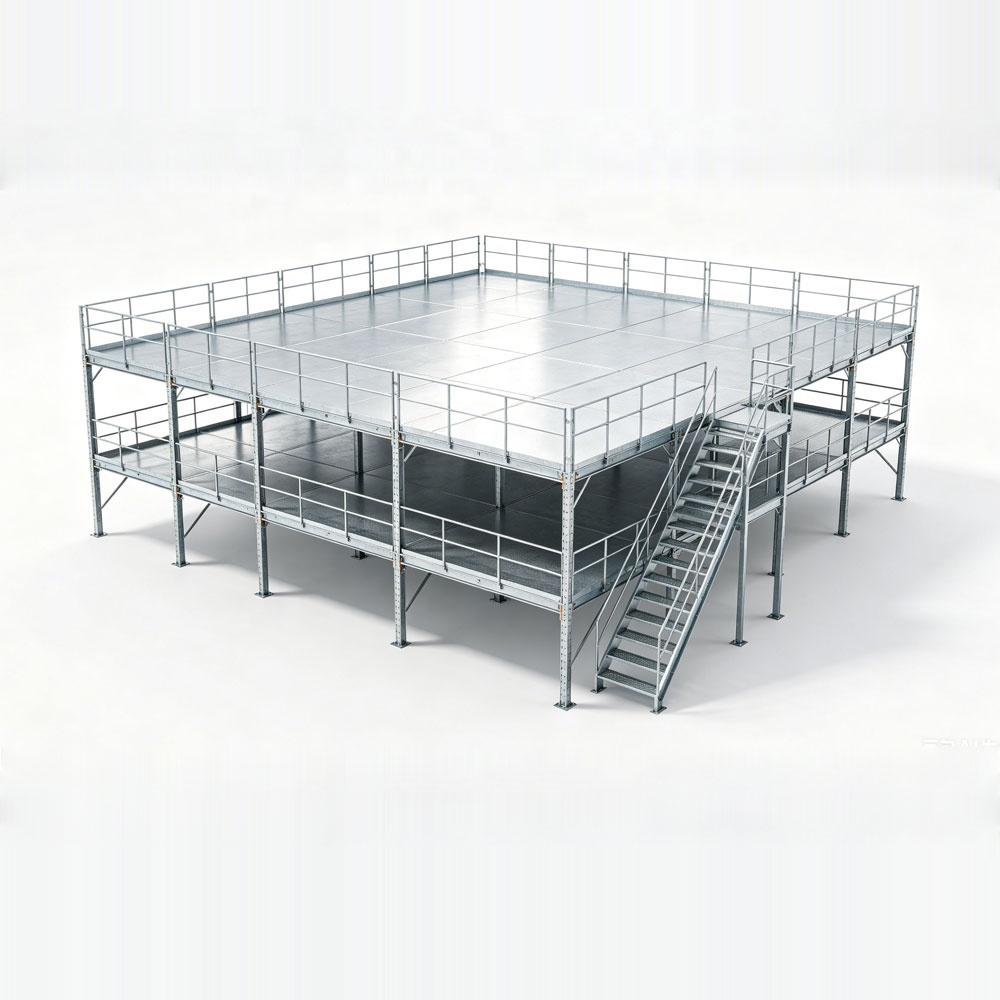 Steel Heavy Duty Adjustable Customizable Corrosion Protected Modular Mezzanine Floor Platform Rack System Industrial Warehouse