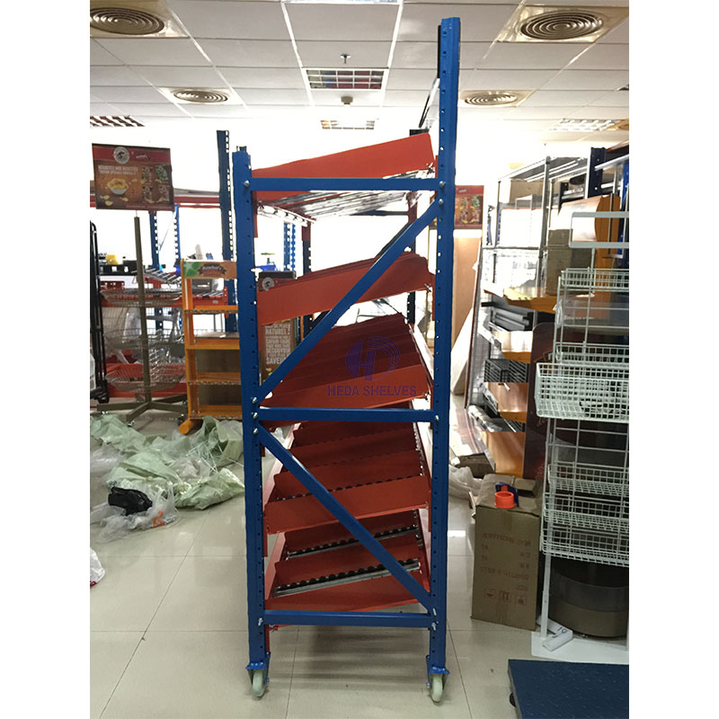 Customized Warehouse Storage Rack Pallet Flow Rack Shelving Lineside Roller Flow Rack Gravity Carton Flow Racking