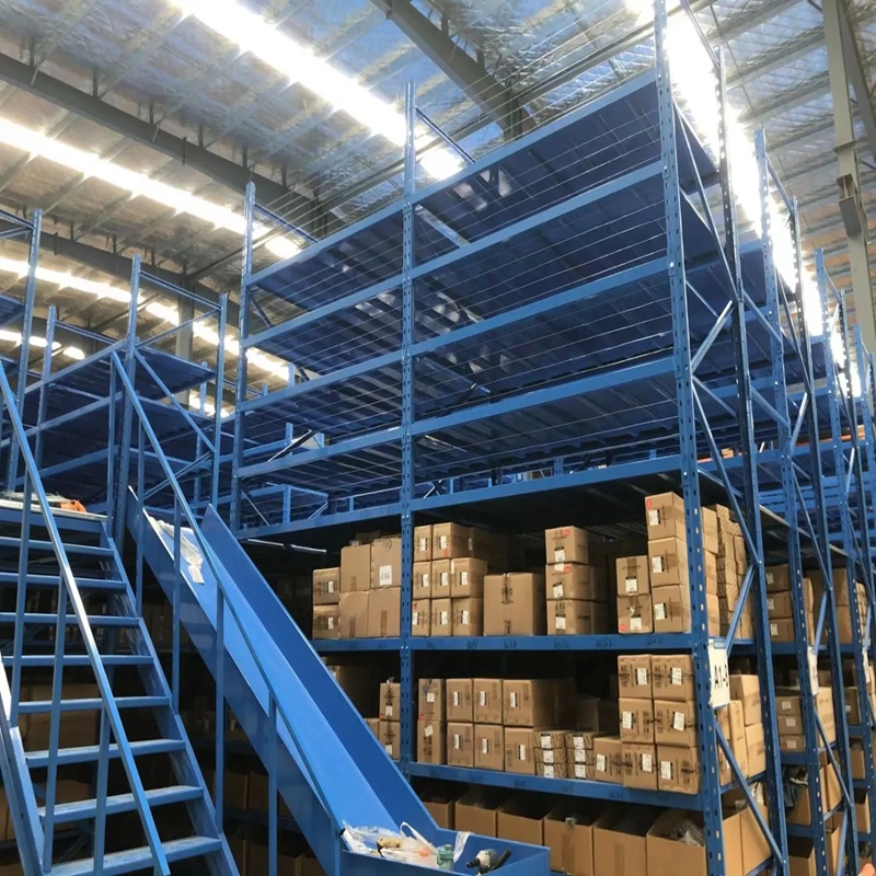 Corrosion Protection Heavy Duty 2-Layer Steel Structure Mezzanine Floor Platform Pallet Storage Racking Powder Coated Finish for