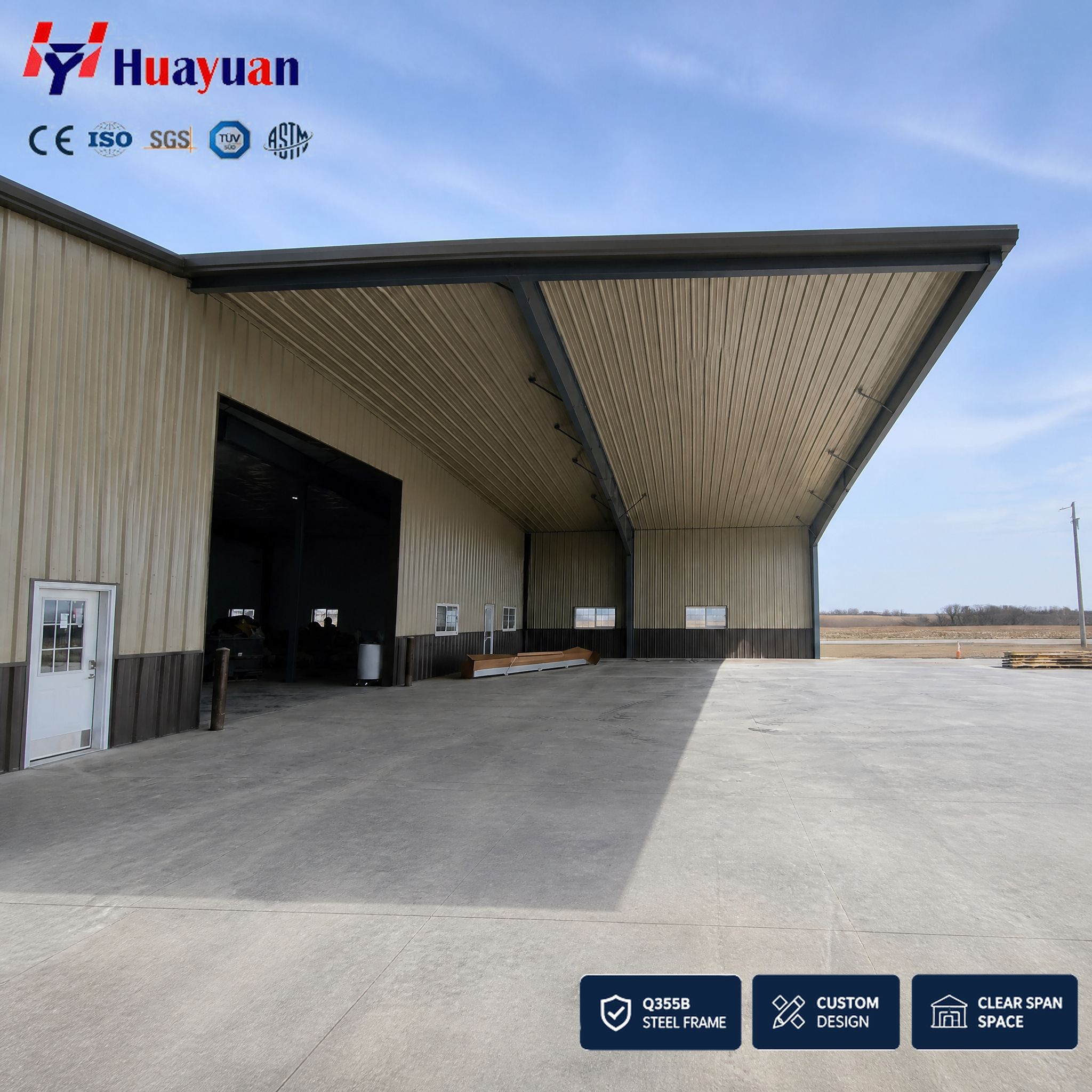 Steel Structure Warehouse Building Prefabricated Space Frame Industrial Workshop Storage Center Large Span CE ISO AISC