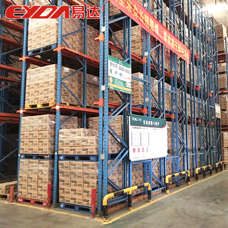 High Quality Customizable 5 Steel Drive-In Pallet Rack System Sturdy Through-Type Powder Coated Corrosion Protection Warehouse