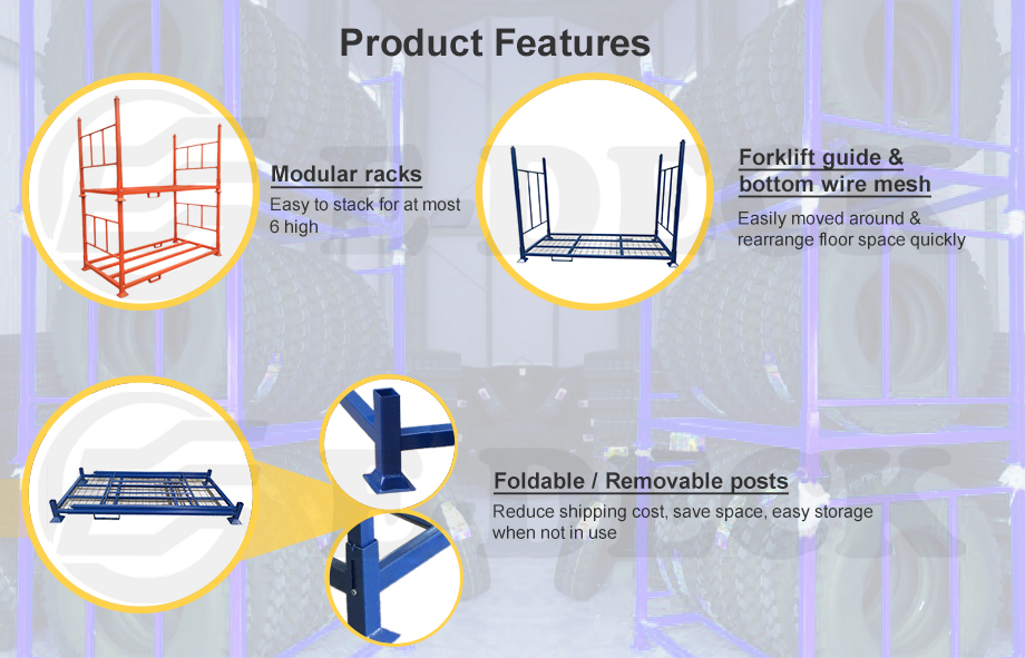 Detachable Truck Storage Stacking Tire Pallet Rack Detail 1