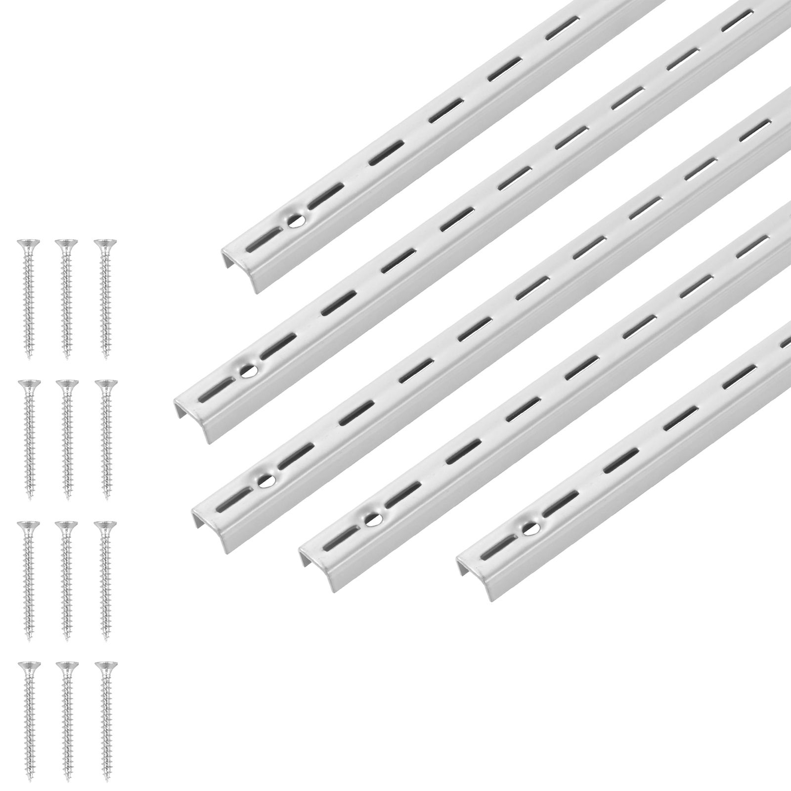 "10 Pack 39 Inch Heavy Duty Upright Wall Shelving System with 40 Screws &amp; Single Slot Shelf Rails"