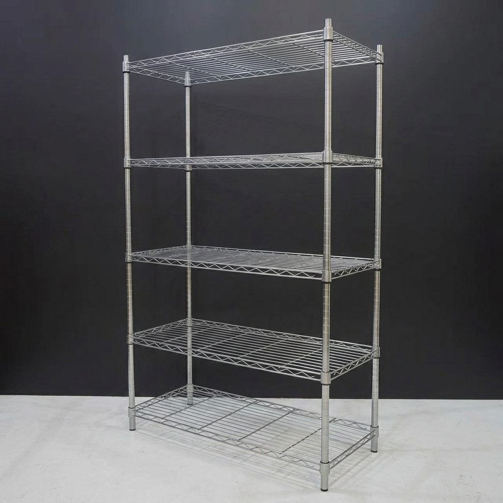 Adjustable 5 Tier Heavy Duty Wire Shelving Unit Powder Coated Metal Wire Rack for Garage Kitchen Pantry
