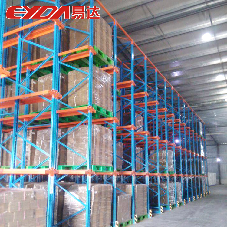 High Quality Customizable 5 Steel Drive-In Pallet Rack System Sturdy Through-Type Powder Coated Corrosion Protection Warehouse