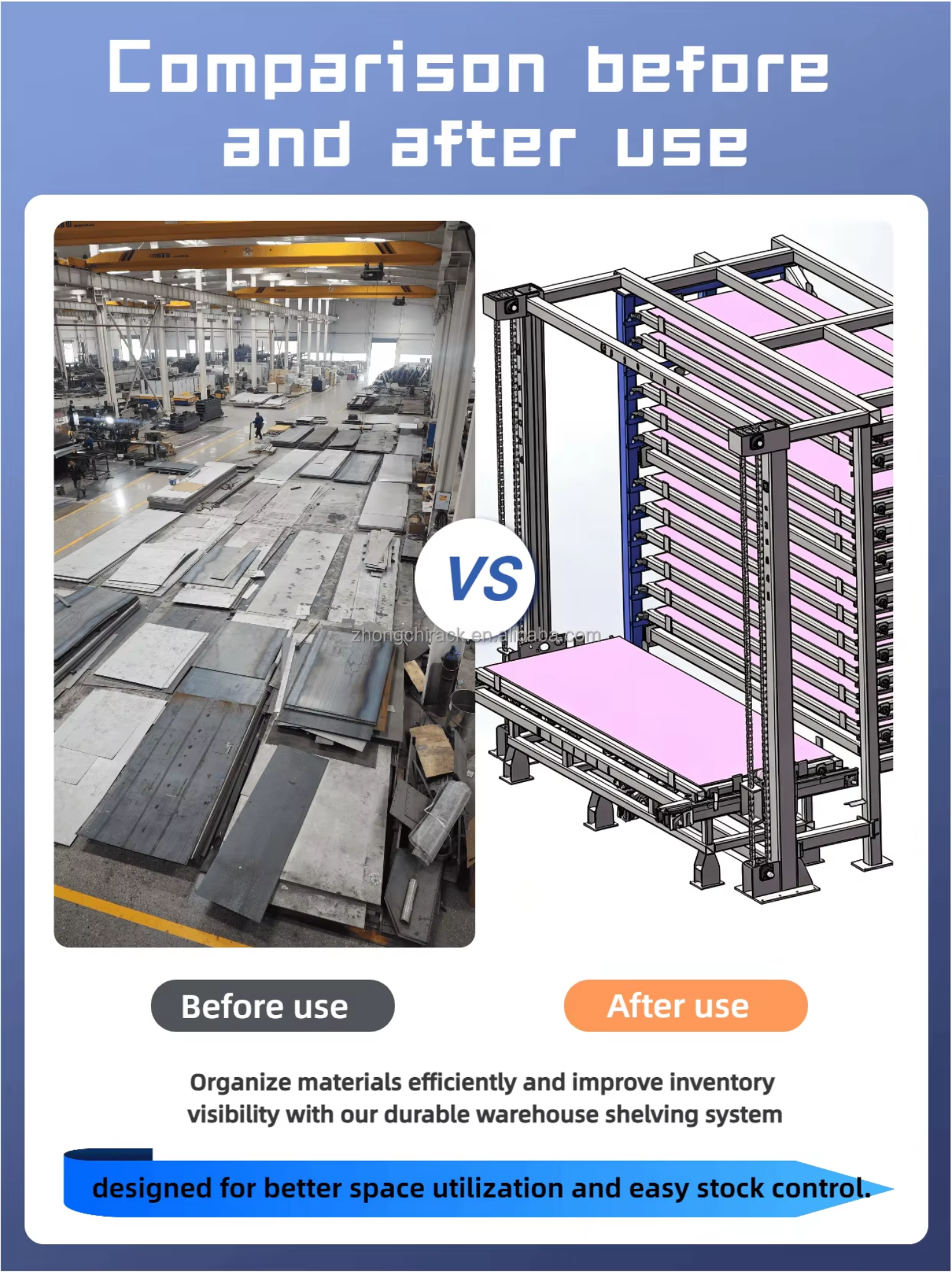 Factory Direct Supply Durable Heavy Duty Adjustable Industrial Steel Plate Storage Racking System for Metal Fabrication Plant