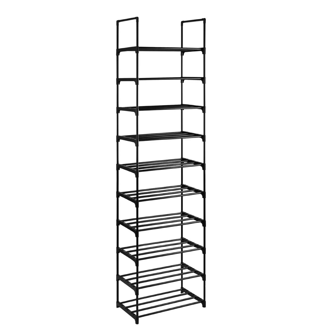 High Capacity 10-Tier Shoe Storage Rack Anti-Tilt Sturdy Metal Frame Organizer for Bulk Wholesale &amp; Home Use