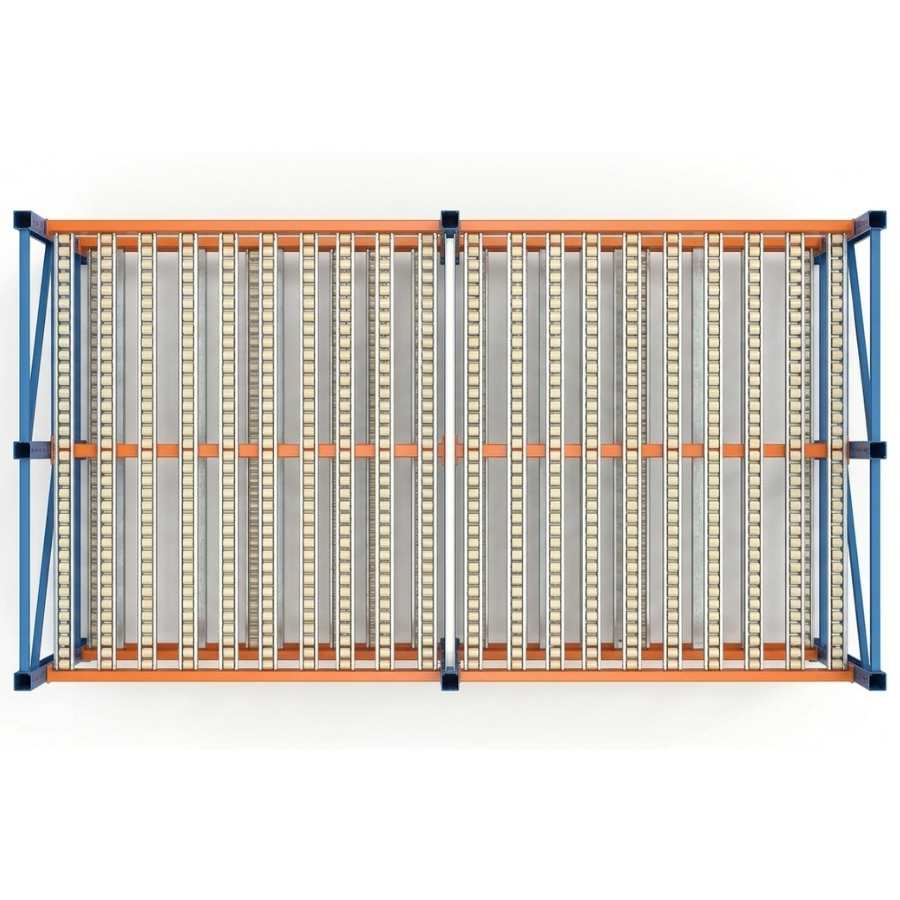 Heavy Duty Flow rack Gravity Flow Q235 Steel Assembled Blue/Orange OEM Main Rack 1000-2000kg/pallet