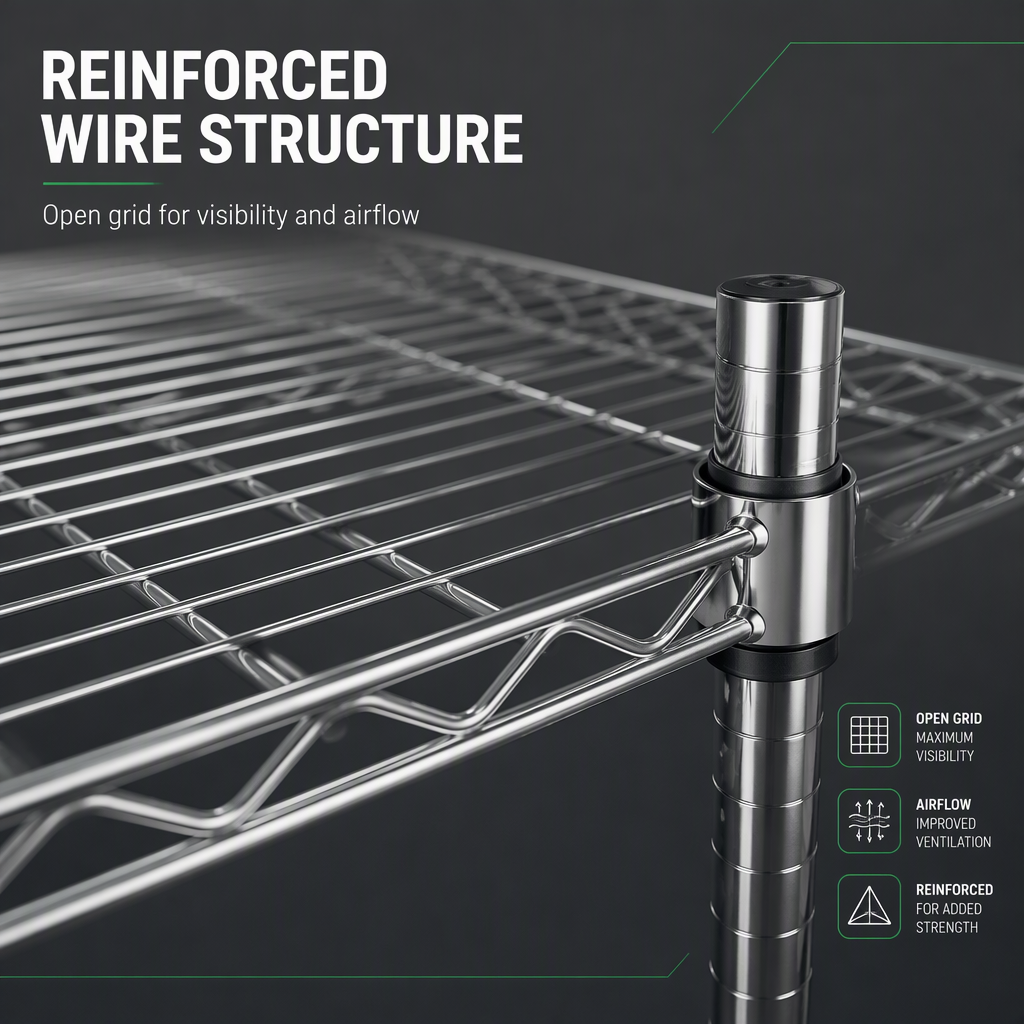 Heavy Duty Industrial Metal Wire Shelving Component Detail