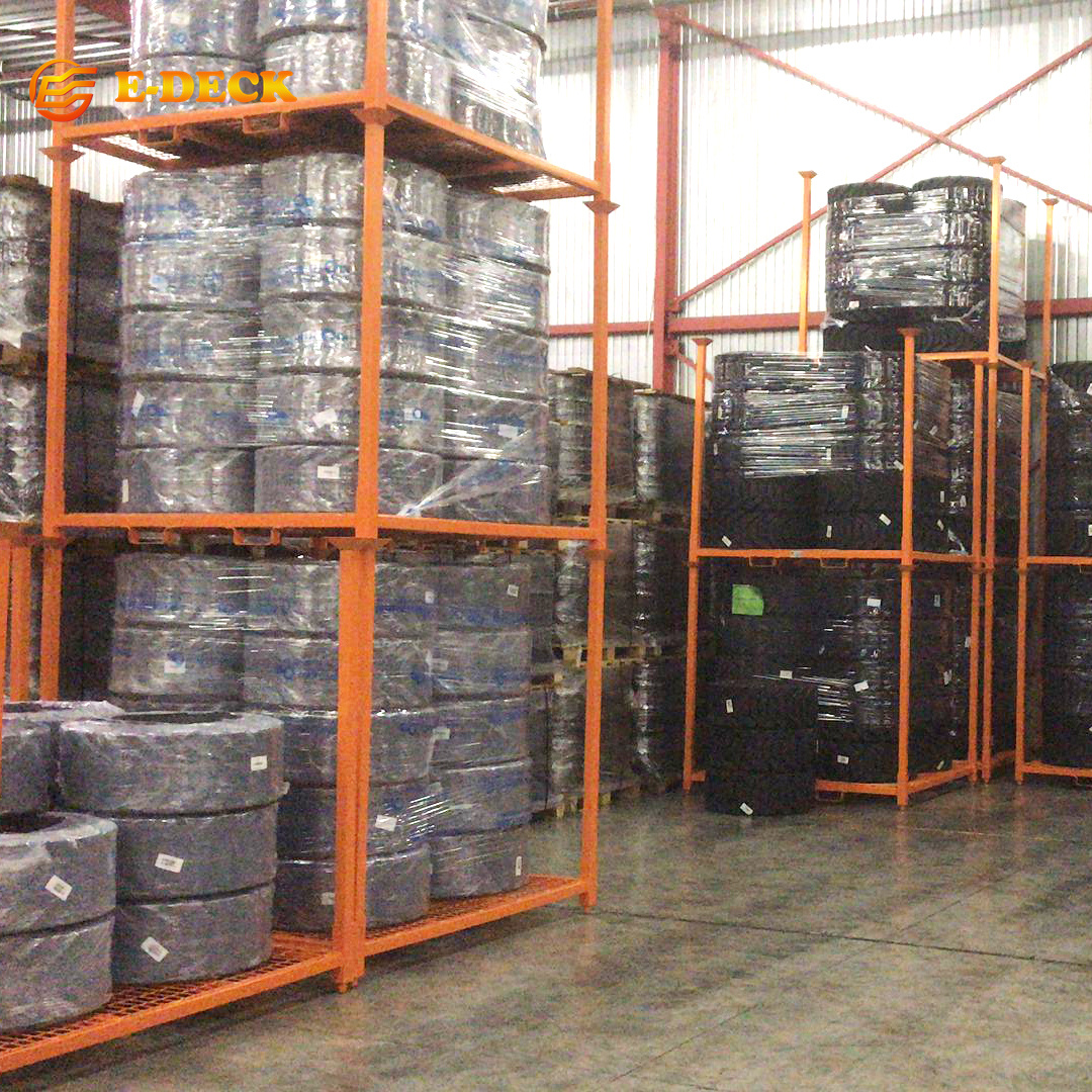 Storage Metal Welded Stackable Durable Heavy Duty Steel Truck Tyre Storage Rack for Warehouse
