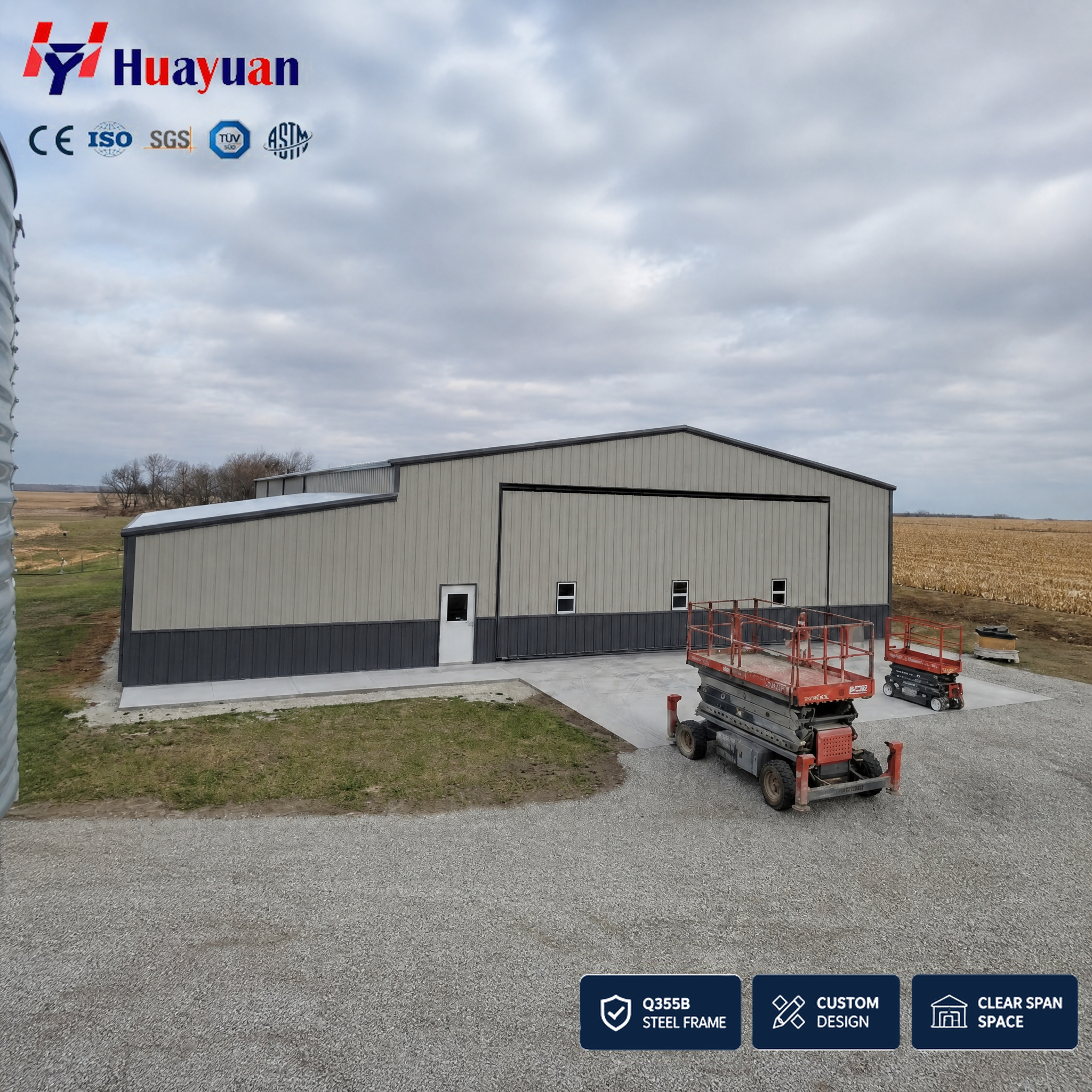 Prefabricated Metal Warehouse Building Steel Structure Industrial Storage Workshop Logistics Hub Steel Frame AISC CE ISO