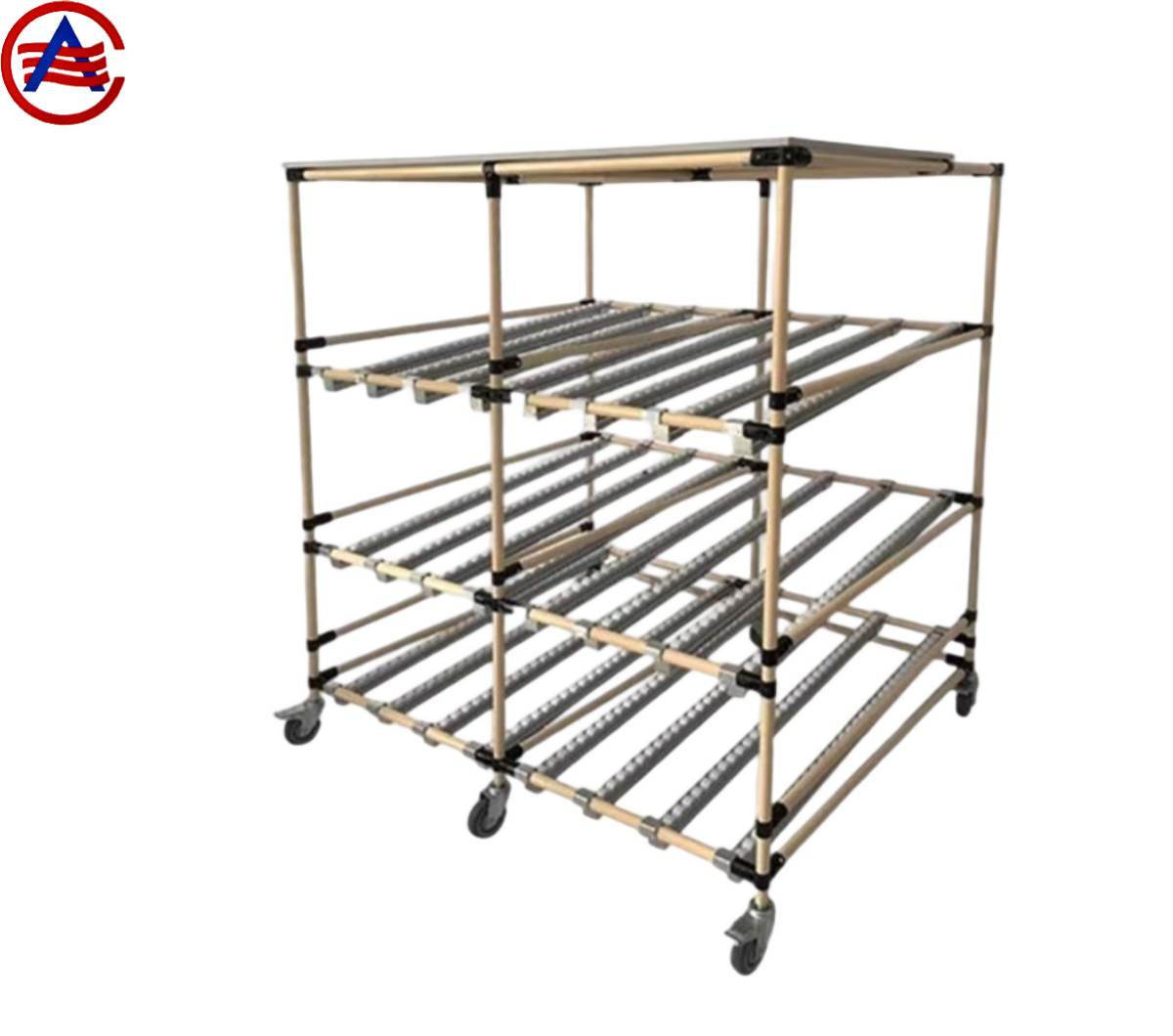 AOCHEN Industrial Collapsible Adjustable Gravity Roller Shelves Steel Flow Rack Shelving System High-Strength