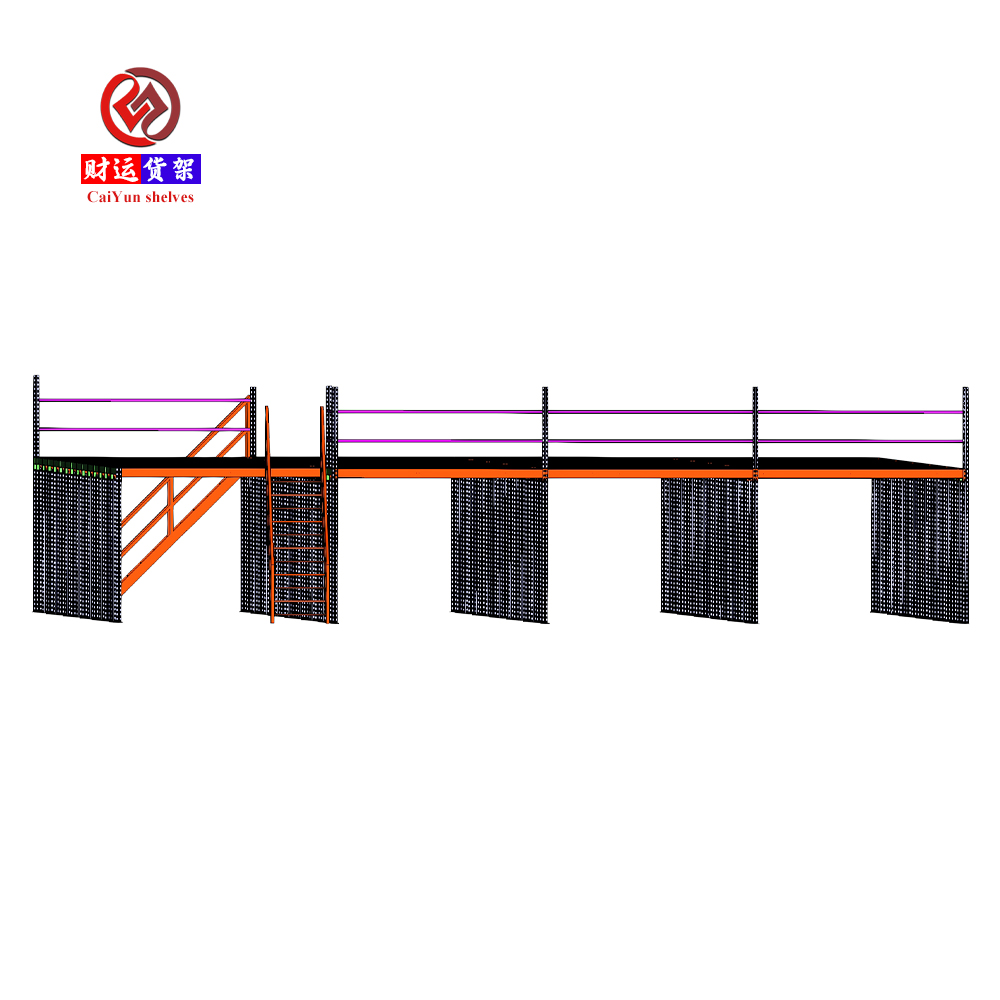 Two-Storey Indoor Steel Platform Racking Multi-Shelving Units Ladder Stairs for Pallet Storage Cargo Storage Equipment for