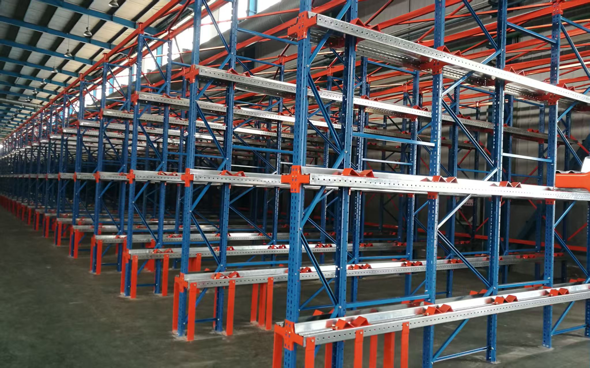 High Density Storage, First In Last Out, Powder Coated Carbon Steel Drive-in Racking